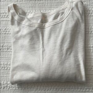 FP Movement by Free People Cream Crop Top